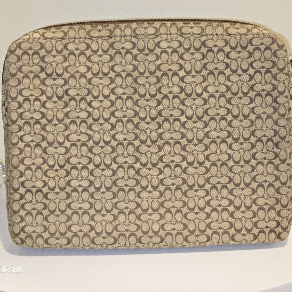 Coach Beige Monogram Clutch